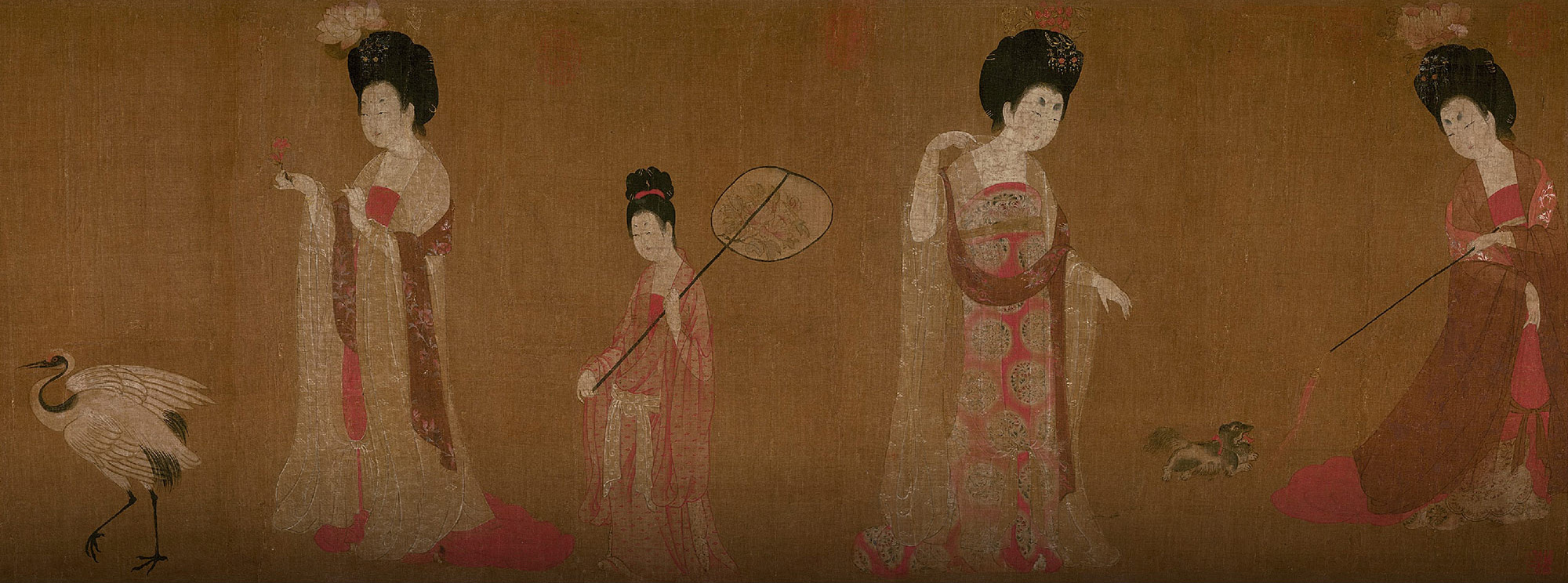 Court Ladies Adorning Their Hair with Flowers, Zhou Fang (late 8th-early 9th century A.D.)